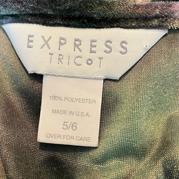 Vintage Y2K Express Tricot Velvet Slip Maxi Dress TieDye Fairy Boho Hippie Small - Picture 2 of 7